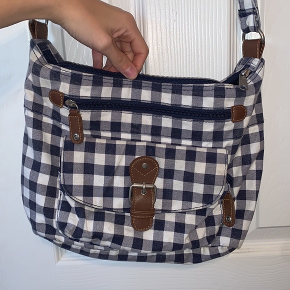 Blue and White Checkered Purse - Picture 2 of 6